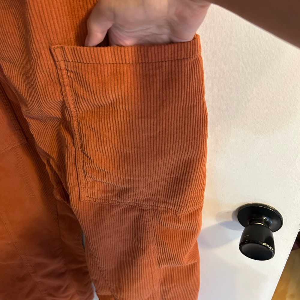 Free People Orange Corduroy High Roller Jumpsuit - Picture 5 of 7